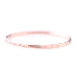 (2-13) Hammered/Textured Rose Gold Stacking Stackable Ring